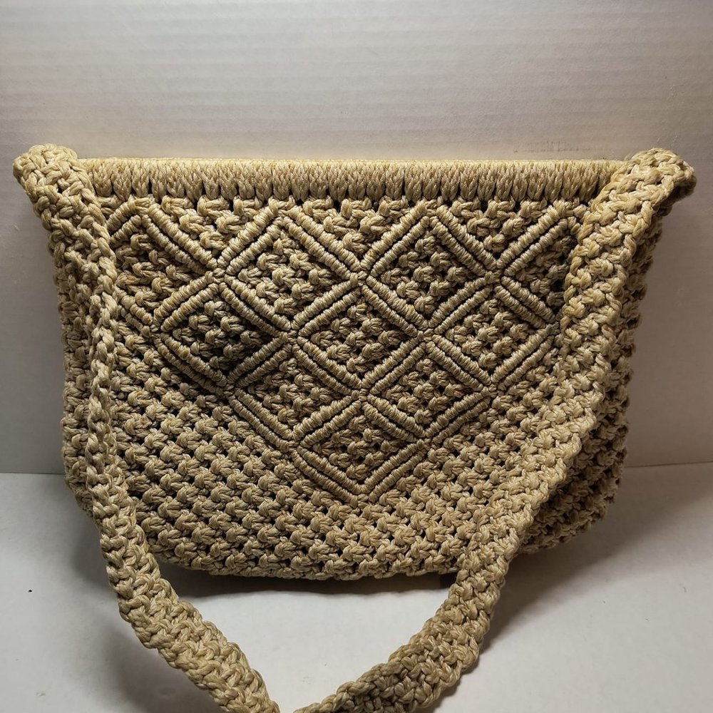99 macrame hand bag purse 13x9 inch